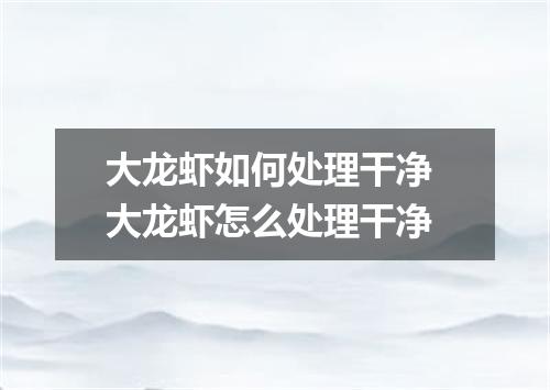大龙虾如何处理干净 大龙虾怎么处理干净