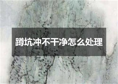 蹲坑冲不干净怎么处理