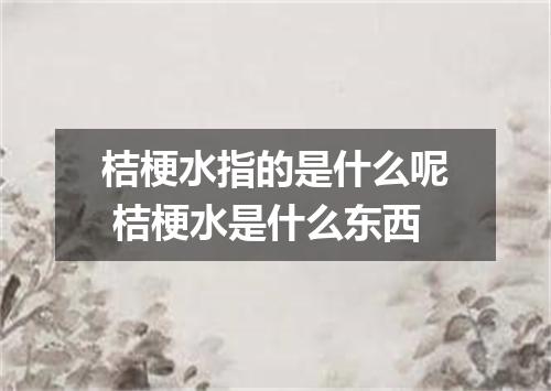 桔梗水指的是什么呢 桔梗水是什么东西