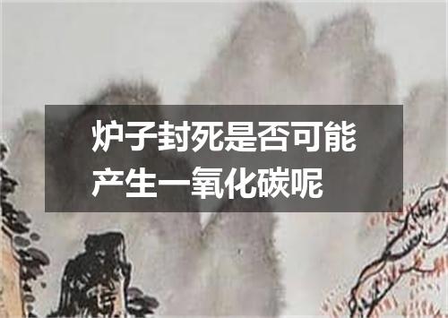 炉子封死是否可能产生一氧化碳呢