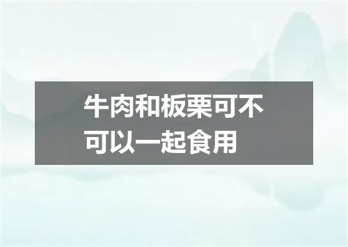 牛肉和板栗可不可以一起食用
