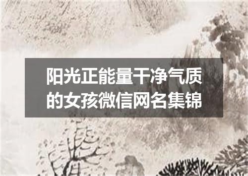 阳光正能量干净气质的女孩微信网名集锦