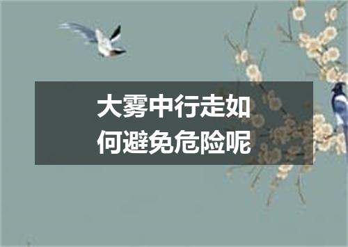 大雾中行走如何避免危险呢