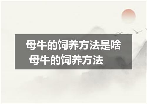 母牛的饲养方法是啥 母牛的饲养方法