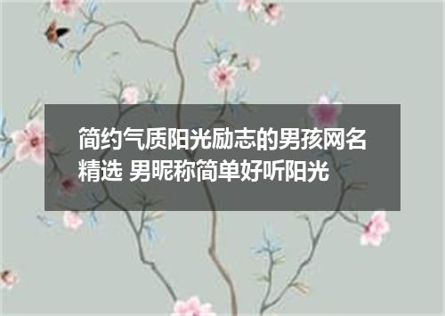 简约气质阳光励志的男孩网名精选 男昵称简单好听阳光