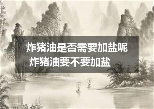 炸猪油是否需要加盐呢 炸猪油要不要加盐