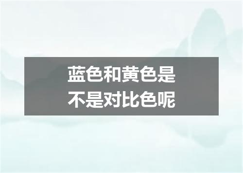 蓝色和黄色是不是对比色呢
