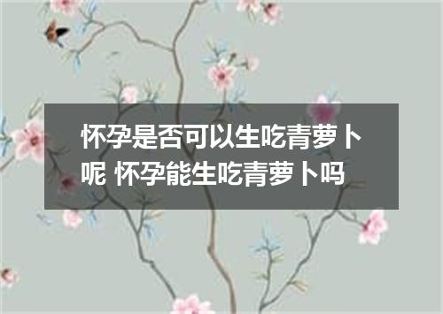 怀孕是否可以生吃青萝卜呢 怀孕能生吃青萝卜吗