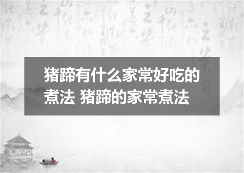 猪蹄有什么家常好吃的煮法 猪蹄的家常煮法