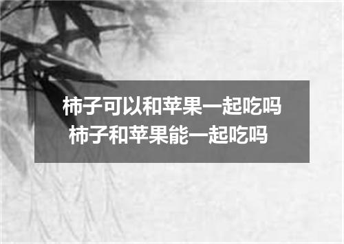柿子可以和苹果一起吃吗 柿子和苹果能一起吃吗