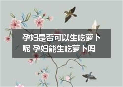 孕妇是否可以生吃萝卜呢 孕妇能生吃萝卜吗