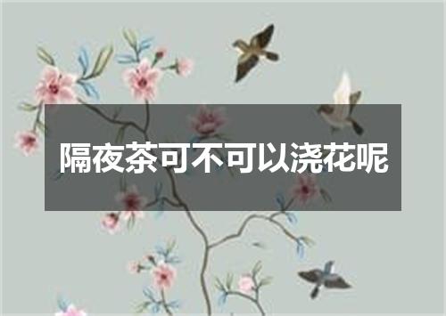 隔夜茶可不可以浇花呢