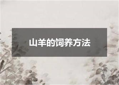 山羊的饲养方法