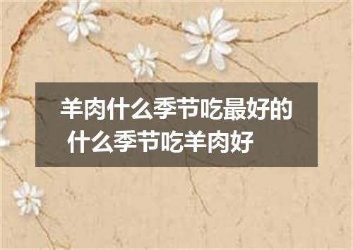 羊肉什么季节吃最好的 什么季节吃羊肉好