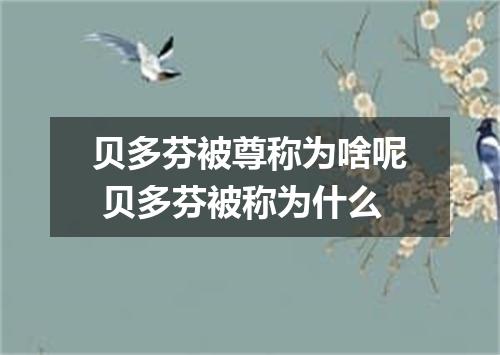 贝多芬被尊称为啥呢 贝多芬被称为什么