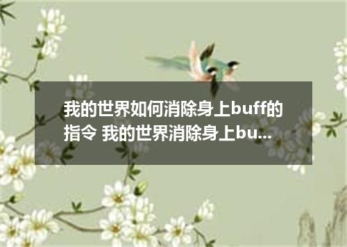 我的世界如何消除身上buff的指令 我的世界消除身上buff的指令