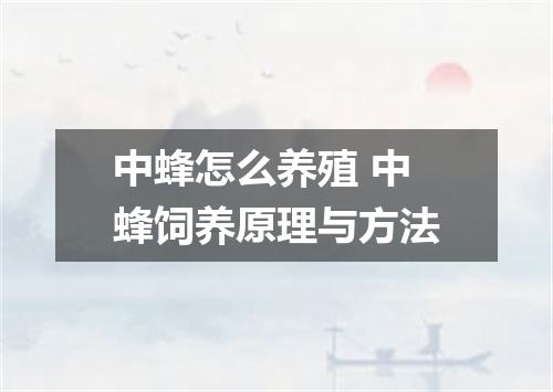 中蜂怎么养殖 中蜂饲养原理与方法