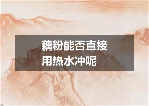 藕粉能否直接用热水冲呢