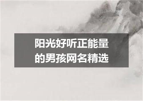 阳光好听正能量的男孩网名精选