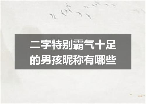 二字特别霸气十足的男孩昵称有哪些