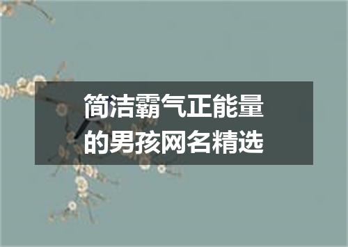 简洁霸气正能量的男孩网名精选