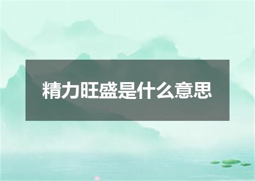 精力旺盛是什么意思