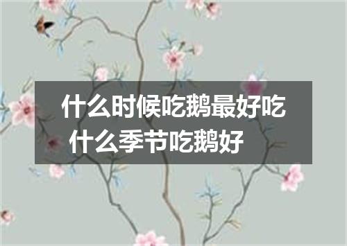 什么时候吃鹅最好吃 什么季节吃鹅好