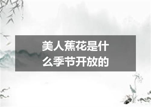 美人蕉花是什么季节开放的