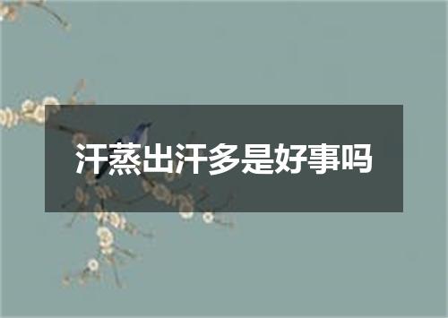 汗蒸出汗多是好事吗