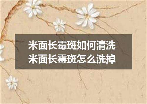 米面长霉斑如何清洗 米面长霉斑怎么洗掉