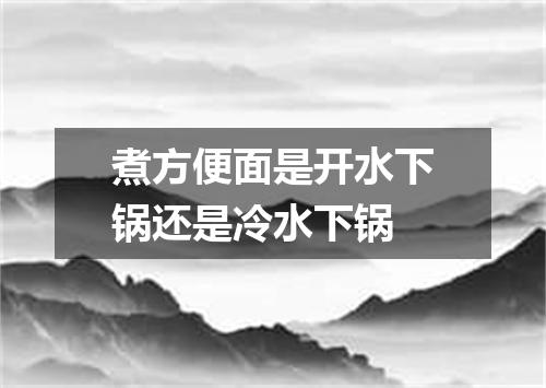 煮方便面是开水下锅还是冷水下锅