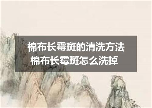 棉布长霉斑的清洗方法 棉布长霉斑怎么洗掉