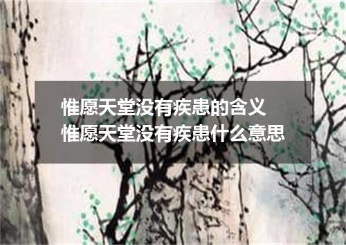 惟愿天堂没有疾患的含义 惟愿天堂没有疾患什么意思