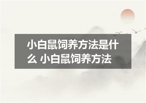 小白鼠饲养方法是什么 小白鼠饲养方法