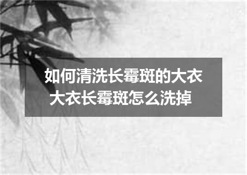 如何清洗长霉斑的大衣 大衣长霉斑怎么洗掉
