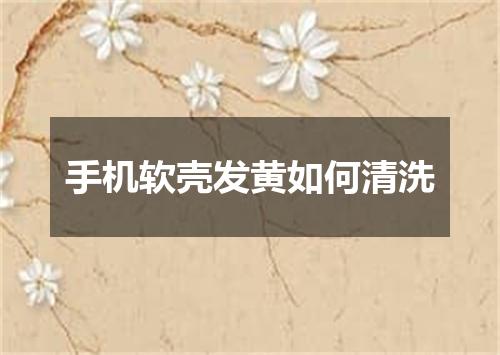 手机软壳发黄如何清洗