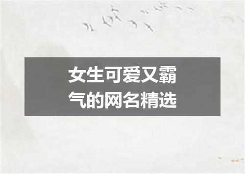 女生可爱又霸气的网名精选