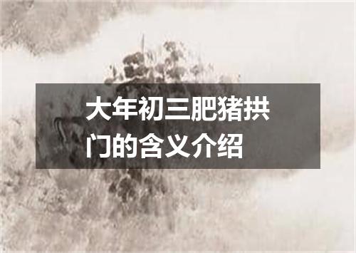 大年初三肥猪拱门的含义介绍