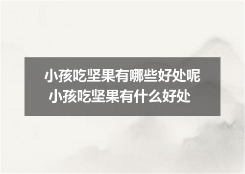 小孩吃坚果有哪些好处呢 小孩吃坚果有什么好处