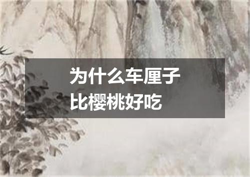 为什么车厘子比樱桃好吃