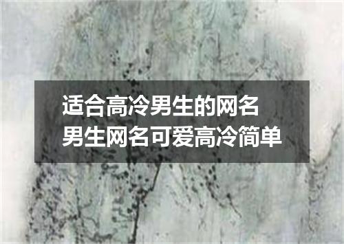 适合高冷男生的网名 男生网名可爱高冷简单