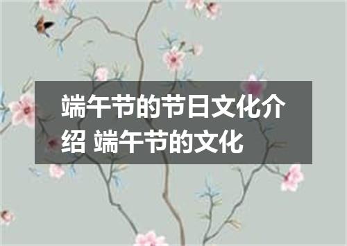 端午节的节日文化介绍 端午节的文化