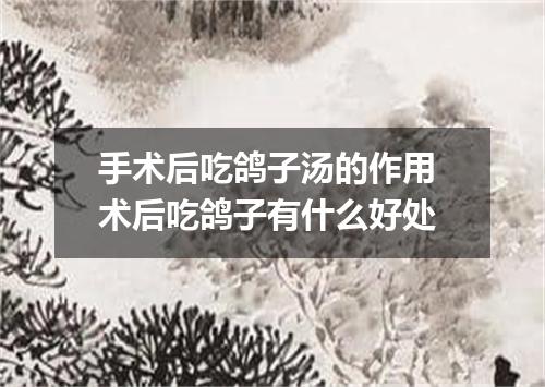 手术后吃鸽子汤的作用 术后吃鸽子有什么好处