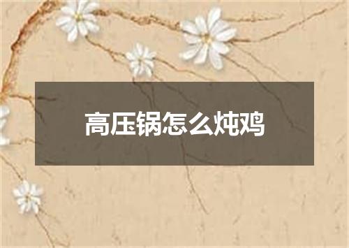 高压锅怎么炖鸡