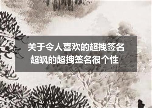 关于令人喜欢的超拽签名 超飒的超拽签名很个性