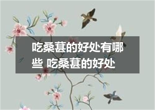 吃桑葚的好处有哪些 吃桑葚的好处