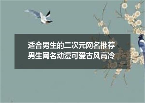 适合男生的二次元网名推荐 男生网名动漫可爱古风高冷