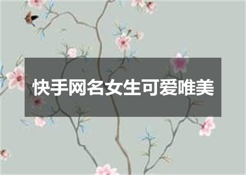 快手网名女生可爱唯美