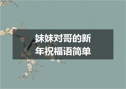 妹妹对哥的新年祝福语简单