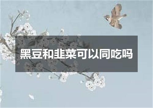黑豆和韭菜可以同吃吗
